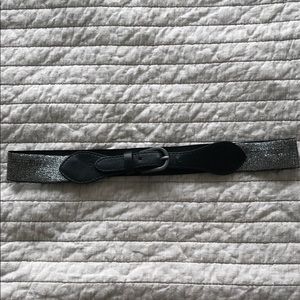 Silver/Black skinny belt